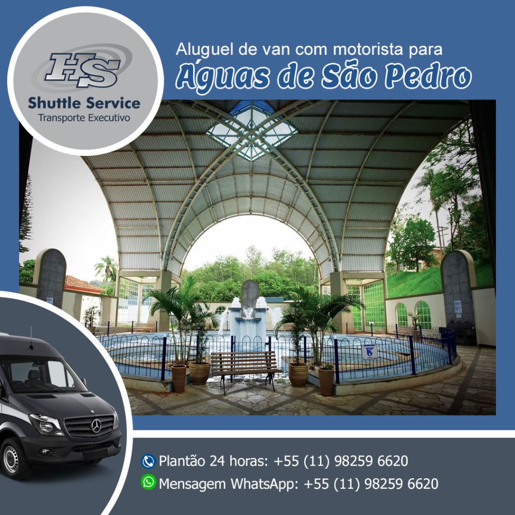 Aluguel de vans para águas de São Pedro