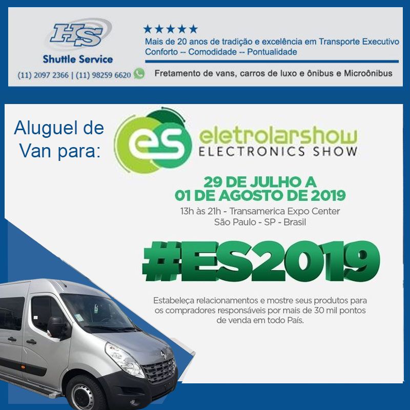 Eletrolar Show - Aluguel de Vans para o evento em SP