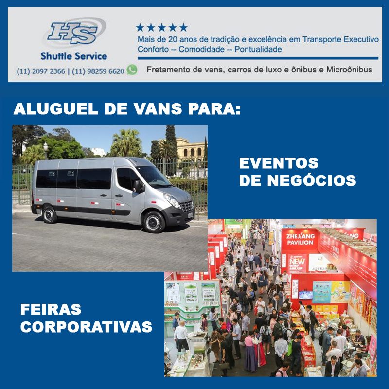 Aluguel de vans para eventos em sp