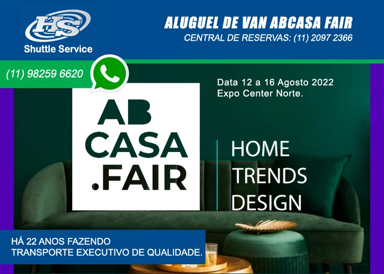 fretamento de van para ABCasa Fair