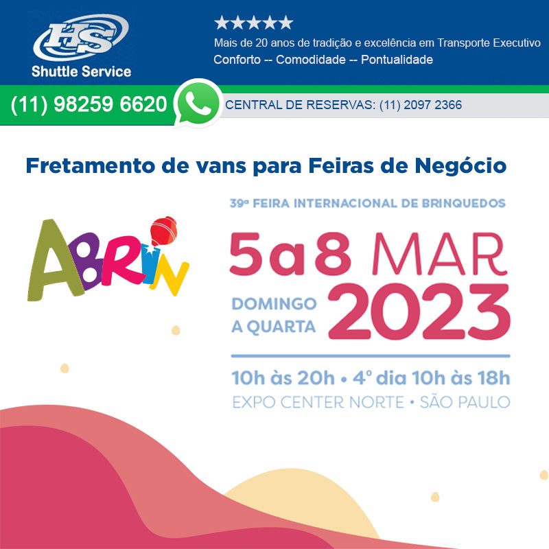 fretamento de van para feiras de negócio.