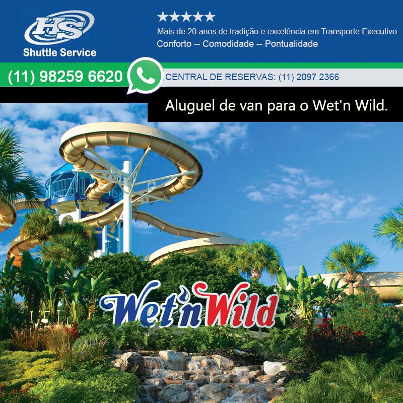 Aluguel de van para o Wet'n Wild.