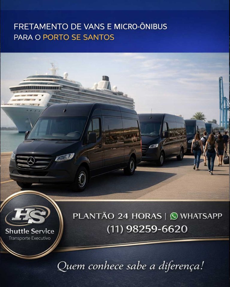 Aluguel de Van para o Porto de Santos. Transfer Executivo de Elite