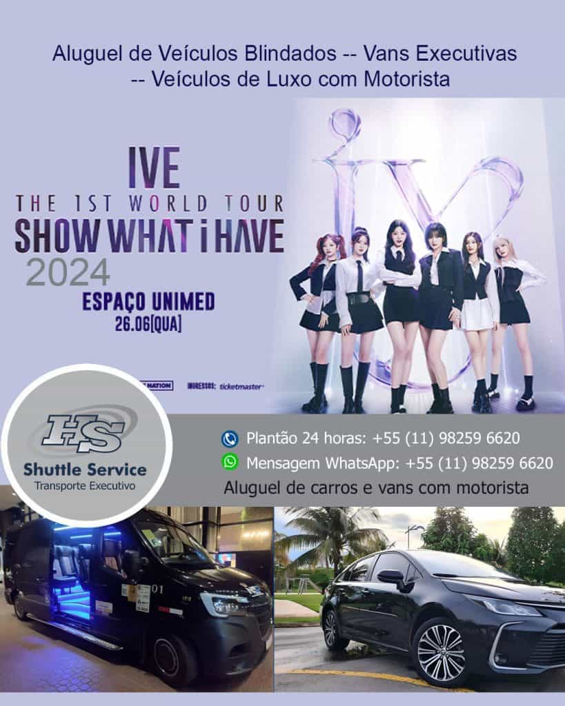 aluguel de van para show ive
