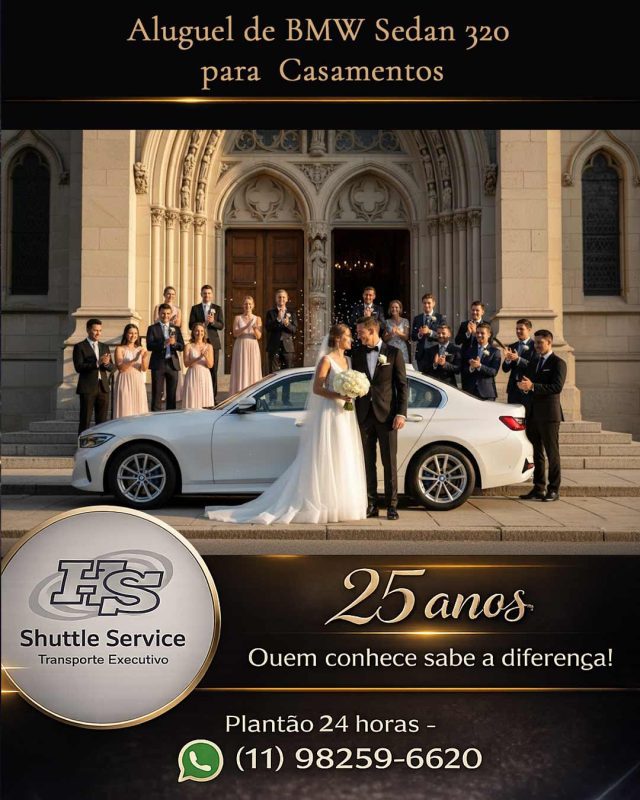 Aluguel de BMW Sedan 320 para Noivas e Casamentos