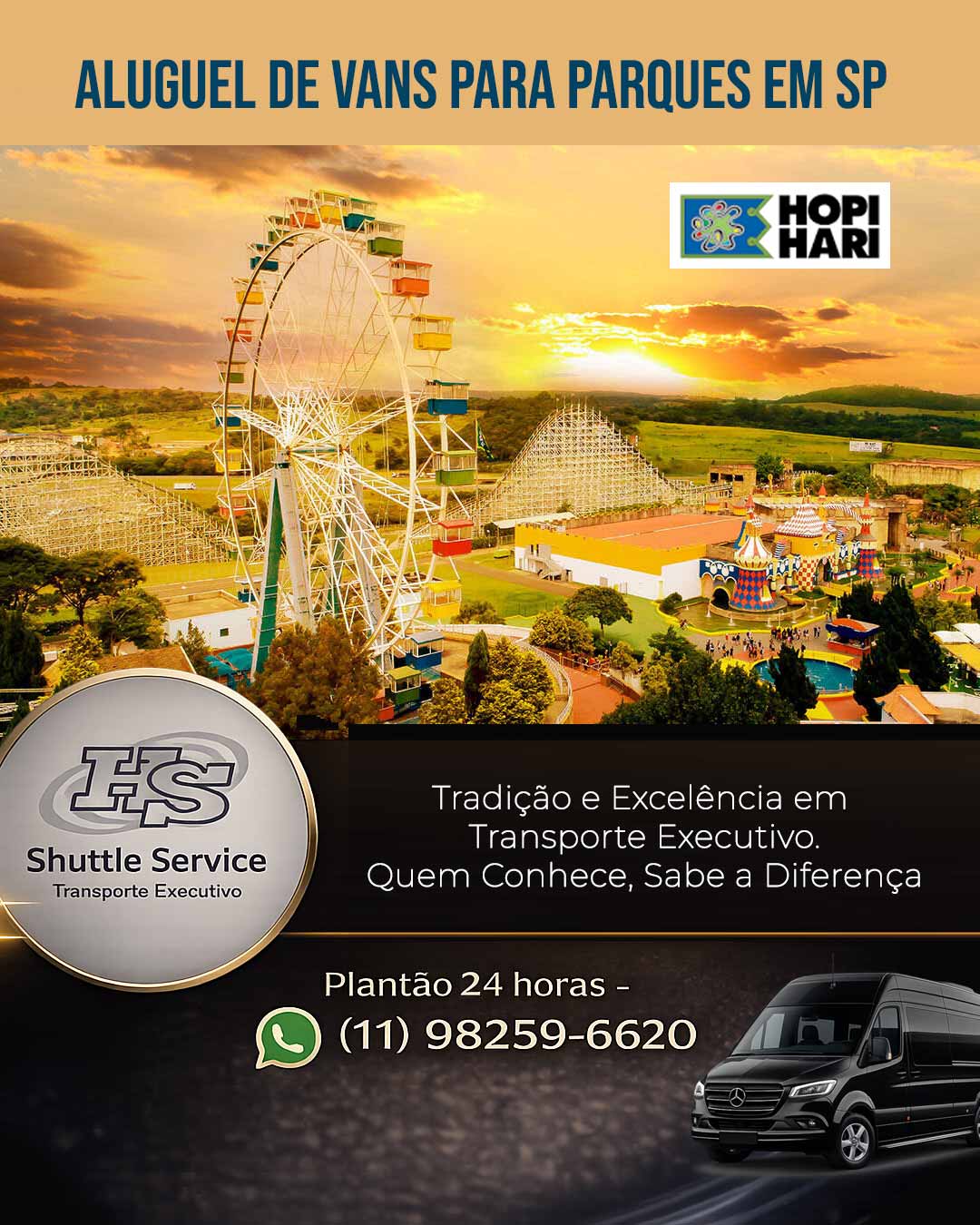 Aluguel de Vans para Parques em SP: Como Levar seu Grupo ao Hopi Hari com Conforto