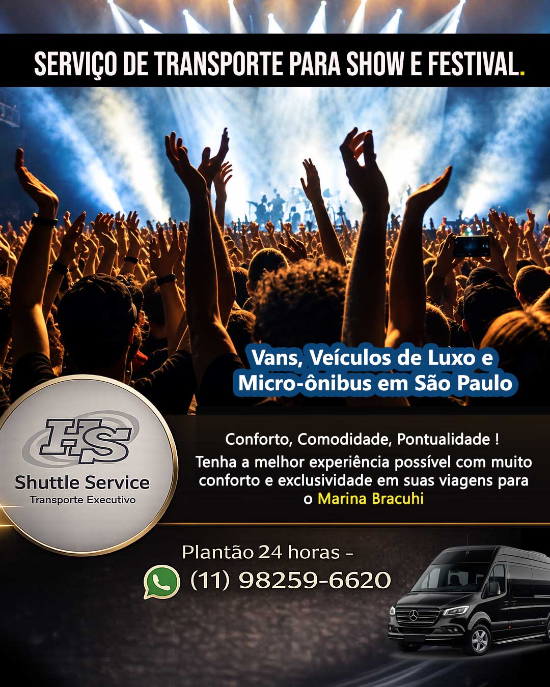 Serviço de Transporte para Show e Festival: Vans, Veículos de Luxo e Micro-ônibus em São Paulo