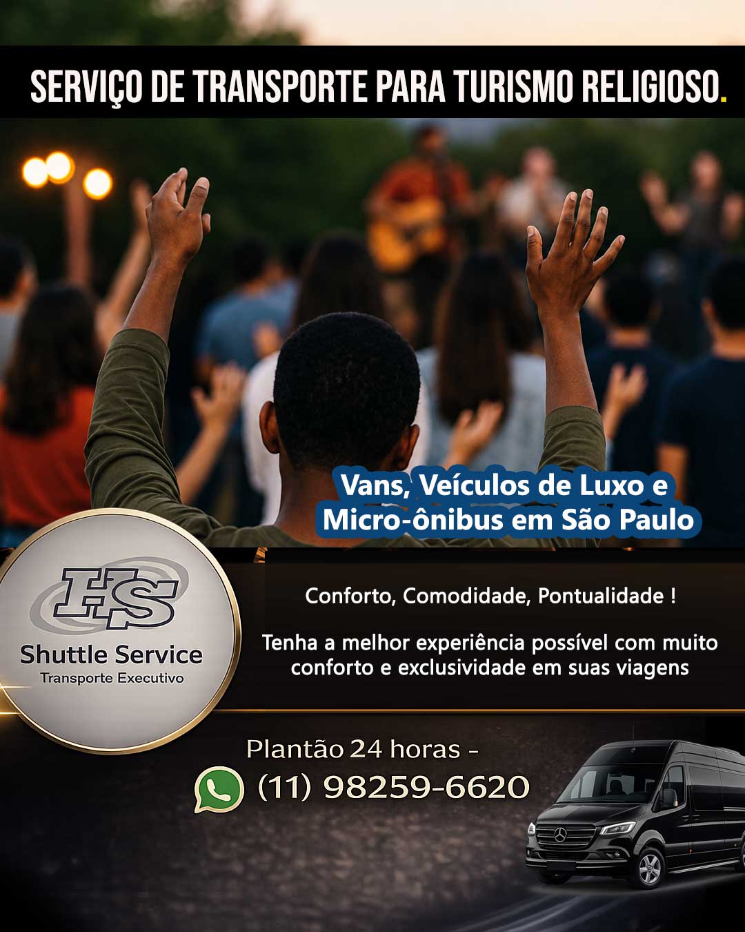 Serviço de Transporte para Turismo Religioso: Vans, Veículos de Luxo e Micro-ônibus