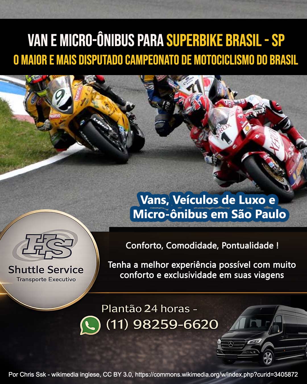 Transporte para o SuperBike Brasil em São Paulo: Vans e Micro-ônibus
